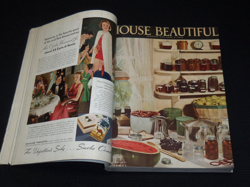 1937 JULY-DECEMBER HOUSE BEAUTIFUL MAGAZINE BOUND VOLUME - NICE COVERS- KD 4727F