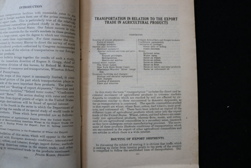 1924 U.S. DEPT OF COMMERCE REPORTS - SUPPLEMENTS - LOT OF 2 - SOFTCOVER - K 3006