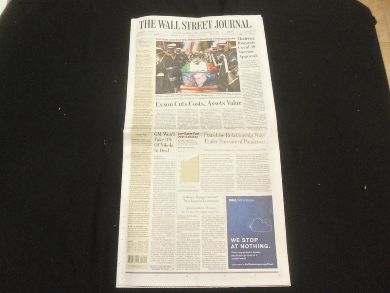 2020 DECEMBER 1 THE WALL STREET JOURNAL - MODERNA REQUESTS VACCINE APPROVAL