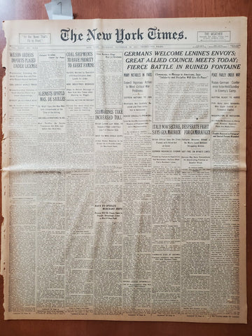 1917 NOVEMBER 29 NEW YORK TIMES - GERMANS WELCOME LENINE'S ENVOYS - NT 8073