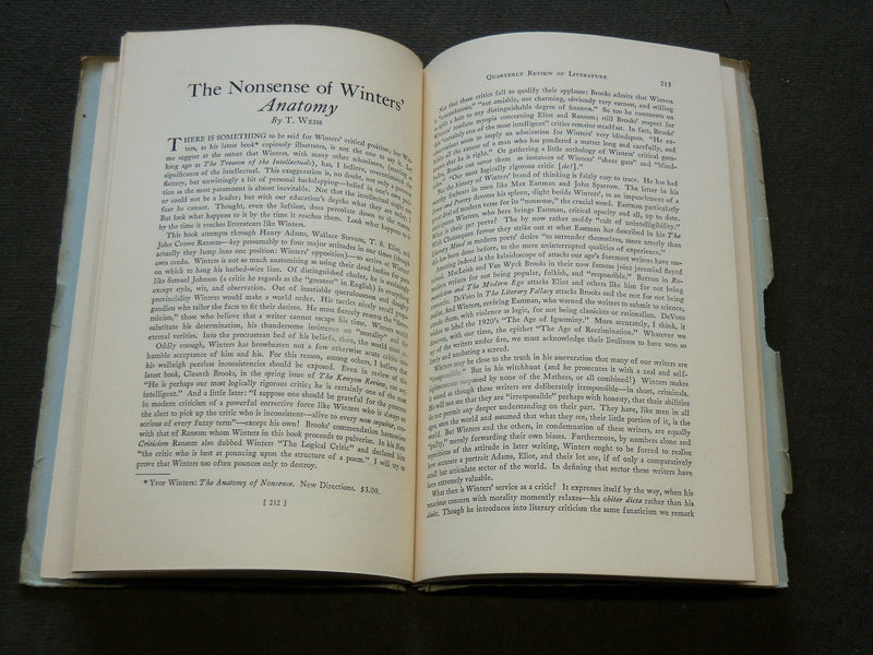 1944 SPRING QUARTERLY REVIEW OF LITERATURE MAGAZINE VOLUME 1 NO. 3 - J 6171