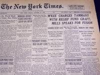 1933 OCTOBER 30 NEW YORK TIMES - LA GUARDIA VICTORY SEEN - NT 3885