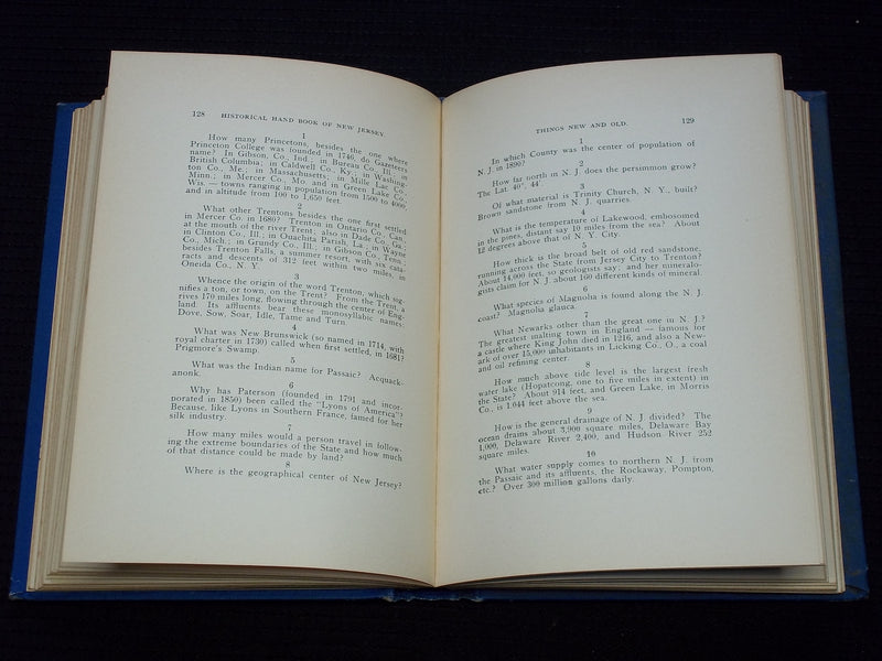 1898 NEW JERSEY PAST AND PRESENT 1524-1898 HARDCOVER BOOK - KD 7620