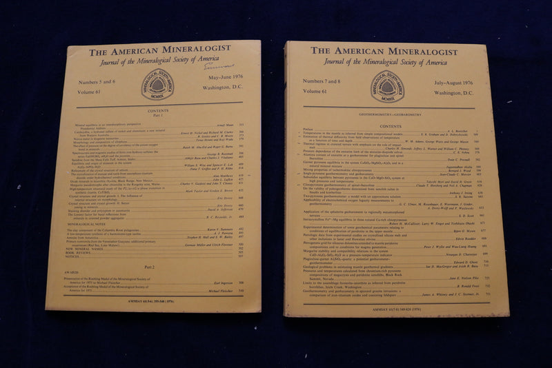 1976 THE AMERICAN MINERALOGIST JOURNAL - LOT OF 6 - COMPLETE YEAR - O 3379