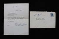 1967 JAN 4 MRS. JOHN V. (MARY) LINDSAY THANK YOU LETTER AND ENVELOPE - K 2761