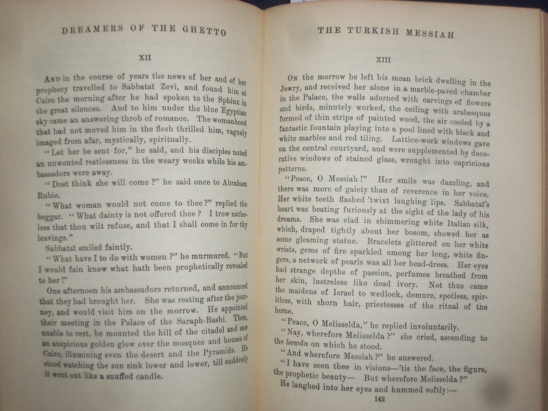 1943 DREAMERS OF THE GHETTO HARDCOVER BOOK BY ISRAEL ZANGWILL - KD 9135