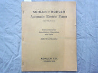 1926-1927 KOHLER OF KOHLER ELECTRIC PLANTS CATALOGS - LOT OF 3 - K 253