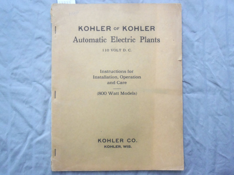 1926-1927 KOHLER OF KOHLER ELECTRIC PLANTS CATALOGS - LOT OF 3 - K 253