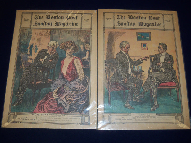 1920-1921 BOSTON POST SUNDAY MAGAZINE LOT OF 6 CHARLES D. GIBSON COVERS -NP 1465