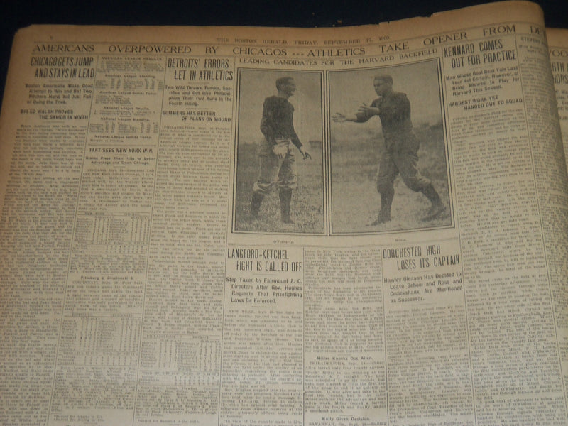 1909 SEPT 17 THE BOSTON HERALD - HARRIMAN LEAVES FORTUNE OF $100M - BH 196