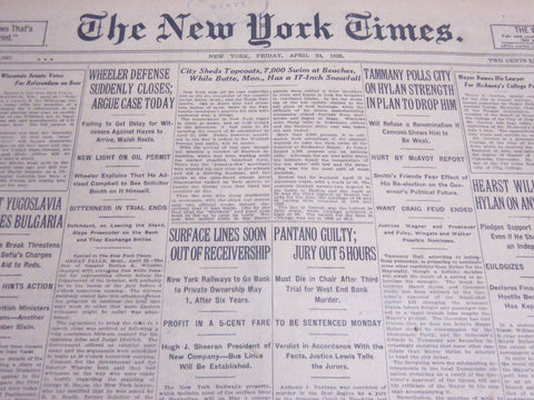 1925 APRIL 24 NEW YORK TIMES - PANTANO GUILTY JURY OUT 5 HOURS - NT 5387