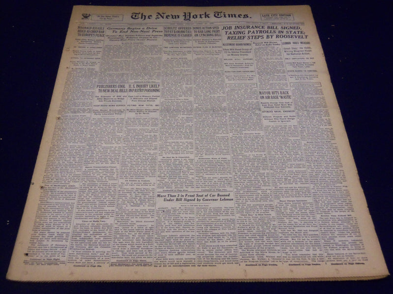 1935 APRIL 26 NEW YORK TIMES - SCHULTZ OFFERED TO PAY $100,000 TAX - NT 1864
