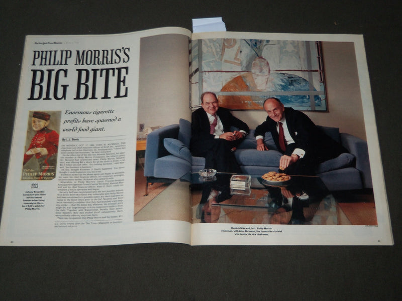 1989 APRIL 9 NEW YORK TIMES MAGAZINE SECTION - PHIL MORRIS'S BIG BITE - J 3112