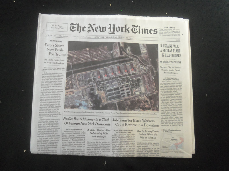 2022 AUGUST 24 NEW YORK TIMES - IN UKRAINE WAR, A NUCLEAR PLANT IS HELD HOSTAGE