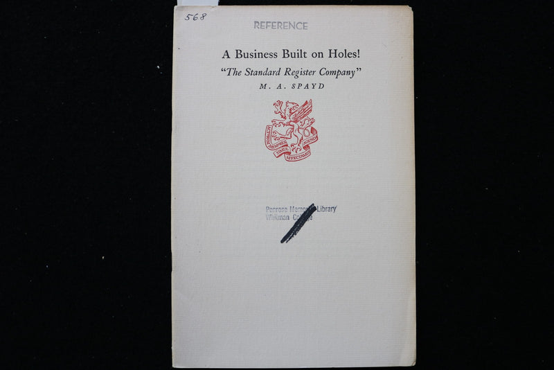 1957 A BUSINESS BUILT ON HOLES! SOFTCOVER BOOK BY M.A. SPAYD - K 3509