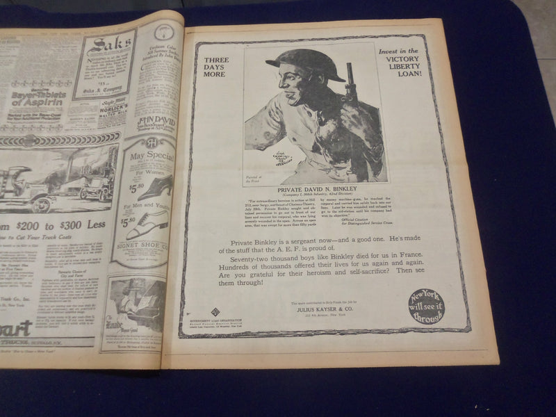 1919 MAY 8 N.Y. TIMES-ON LUSITANIA DAY ALLIES DICTATE A PEACE-BAUM DEAD- NT 9241