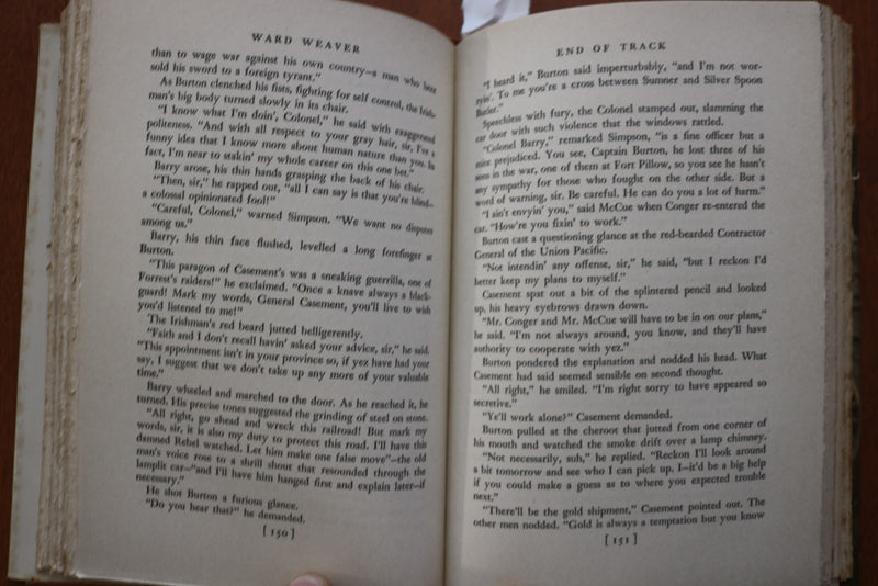 1943 END OF TRACK HARDCOVER BOOK BY WARD WEAVER - KD 9613