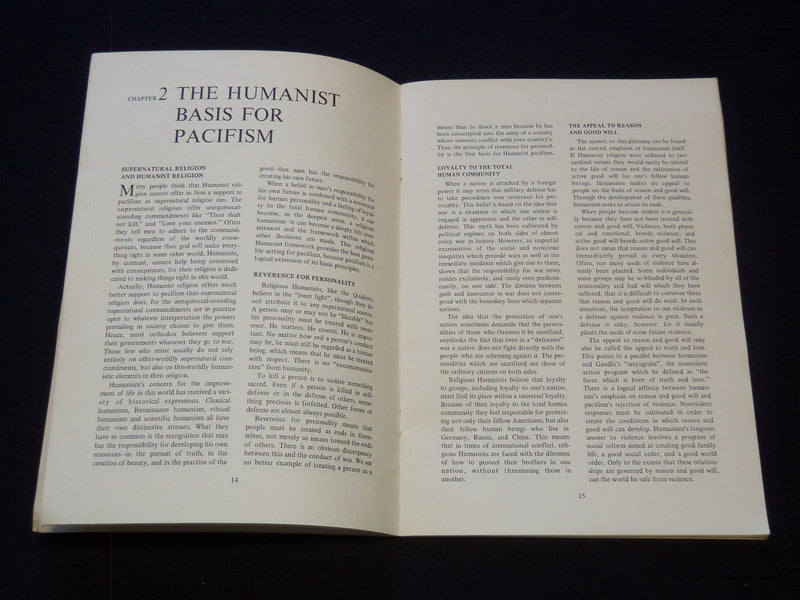 1971 HUMANIST CONSCIENTIOUS OBJECTION GUIDE FOR MEN OF DRAFT AGE - J 7371