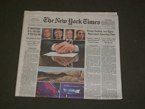 2018 MARCH 24 NEW YORK TIMES - TRUMP SEETHES, BUT SIGNS BIPARTISM SPENDING PLAN
