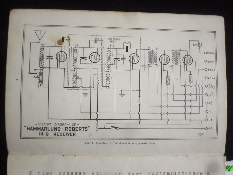 1926 HOW TO BUILD THE HAMMARLUND ROBERTS HI-Q RECEIVER SOFTCOVER MANUAL - J 9835