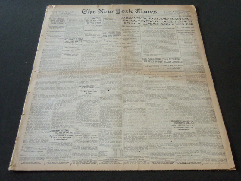 1919 JULY 27 NEW YORK TIMES - JAPAN MOVING TO RETURN SHANTUNG - NT 6434