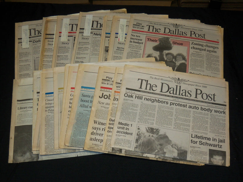 1993-1999 THE DALLAS POST NEWSPAPERS LOT OF 17 - PENNSYLVANIA - NP 4250G