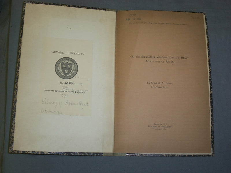 1891 ON THE SEPARATION AND STUDY OF THE HEAVY ACCESSORIES OF ROCKS - J 4923