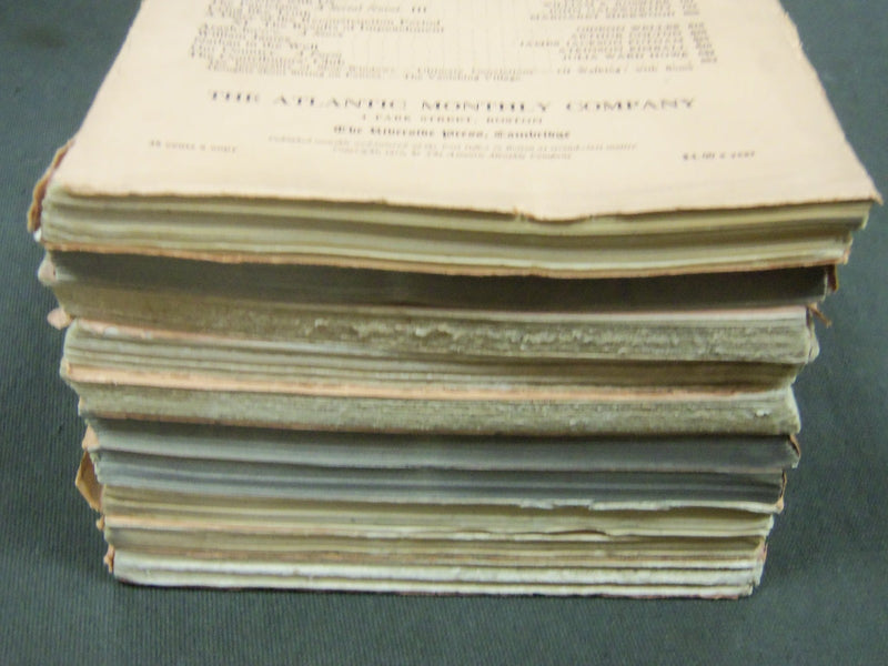 1910 THE ATLANTIC MONTHLY MAGAZINE LOT 10 ISSUES - STORIES & ARTICLES - WR 360A