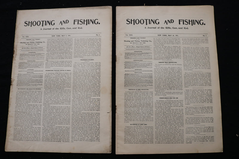 1901 SHOOTING AND FISHING MAGAZINE - LOT OF 19 - O 3696