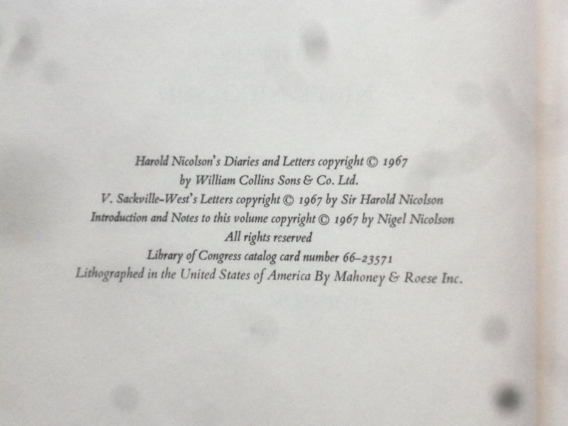 1966-68 HAROLD NICOLSON DIARIES AND LETTERS HARDCOVER BOOKS - LOT OF 3 - KD 8823