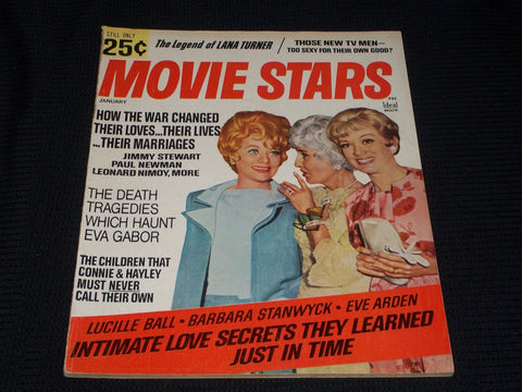 1968 JANUARY MOVIE STARS MAGAZINE - BALL ARDEN & STANWYCK FRONT COVER - E 3903