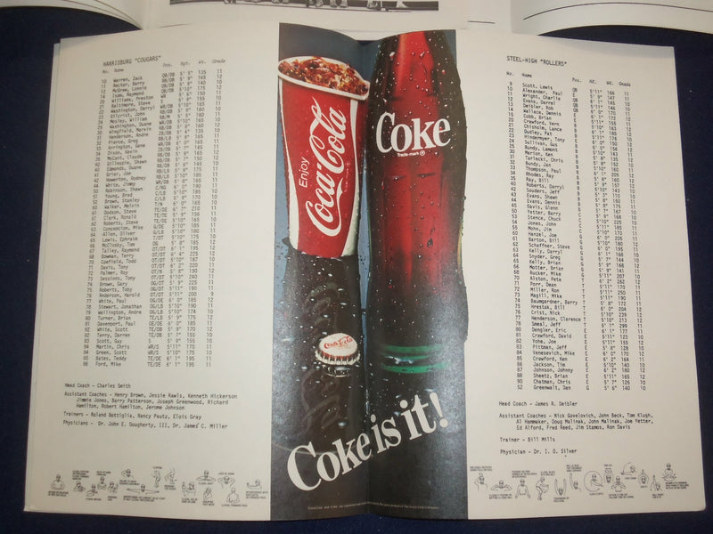 1982 OCT 9 HARRISBURG HIGH COUGARS VS. STEEL-HIGH ROLLERS PRGM-LOT OF 3- ST 6518