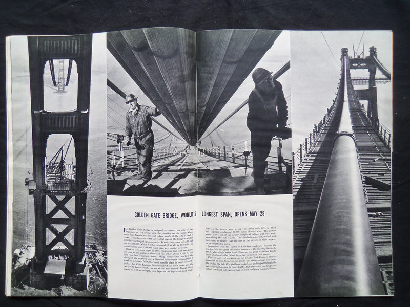 1937 MAY 31 LIFE MAGAZINE - GOLDEN GATE BRIDGE - L 28