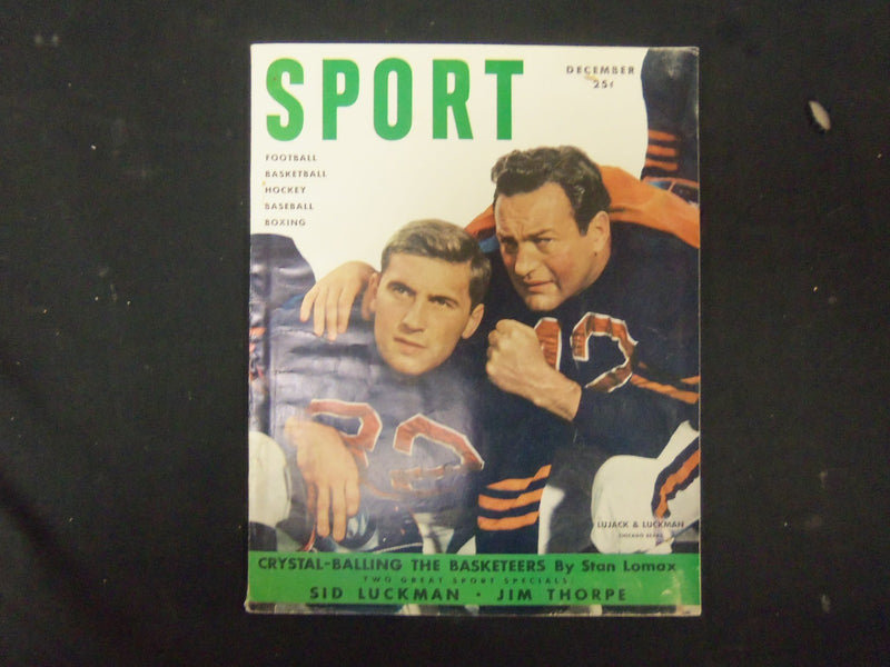 1949 DECEMBER SPORT MAGAZINE - LUJACK & LUCKMAN COVER - GREAT PHOTOS - ST 3527