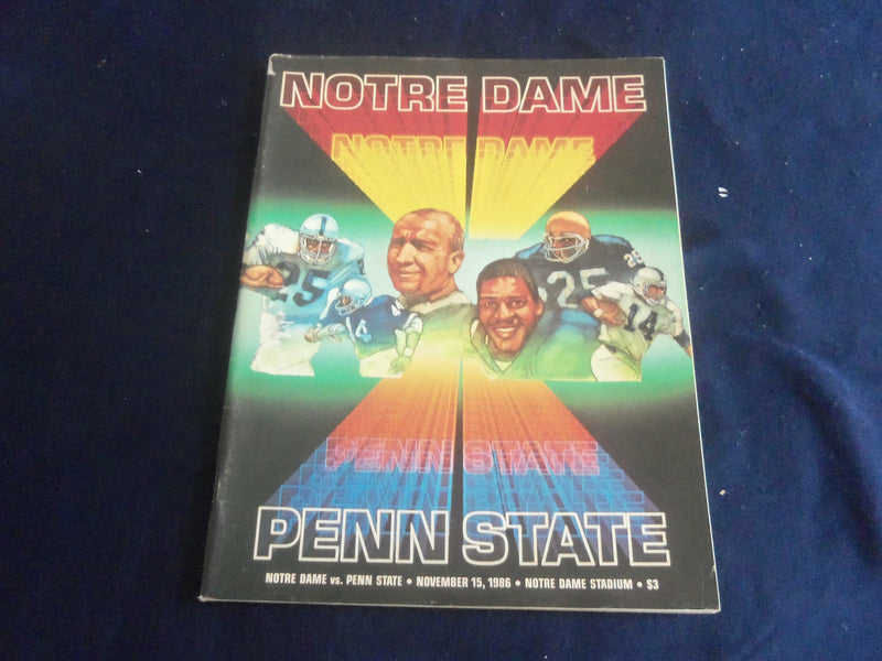 1986 NOV 15 FOOTBALL PROGRAM - UNIV NOTRE DAME VS PENN STATE UNIV - SP 1213G