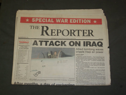 1991 JANUARY 17 THE REPORTER NEWSPAPER - ATTACK ON IRAQ - NP 3196