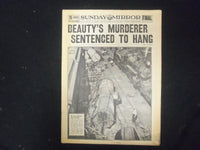 1936 AUGUST 23 NY SUNDAY MIRROR - BEAUTY'S MURDERER SENTENCED TO HANG - NP 2325