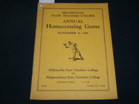 1941 NOV 8 MILLERVILLE STATE VS. SHIPPENSBURG STATE FOOTBALL PROGRAM - J 5966