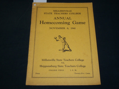 1941 NOV 8 MILLERVILLE STATE VS. SHIPPENSBURG STATE FOOTBALL PROGRAM - J 5966