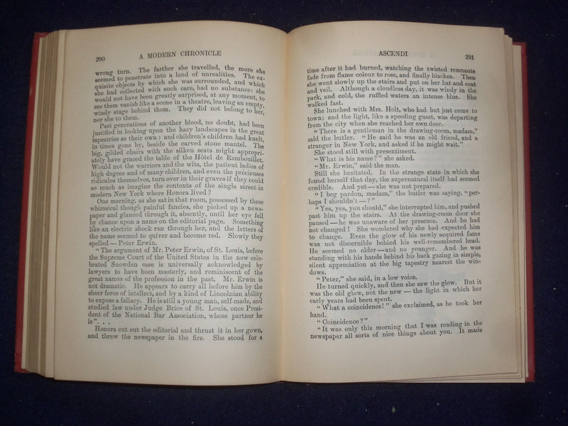 1910 A MODERN CHRONICLE HARDCOVER BOOK BY WINSTON CHURCHILL - KD 9061