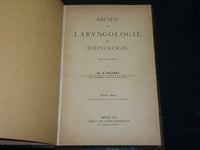1894-1904 ARCHIV FUR LARYNGOLOGIE UND RHINOLOGIE GERMAN VOLUMES LOT OF 13 - KD 9