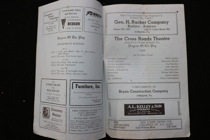 1946 CROSS ROADS THEATRE PROGRAM - TENTH ANNIVERSARY SEASON - LOT OF 2 - K 2458