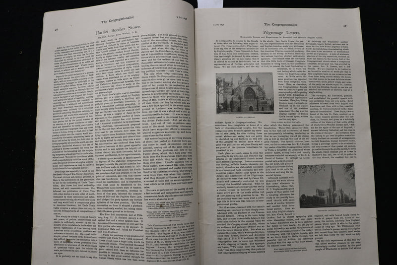 1896 JULY 9 THE CONGREGATIONALIST MAGAZINE - HARRIET BEECHER STOWE COVER- K 2482
