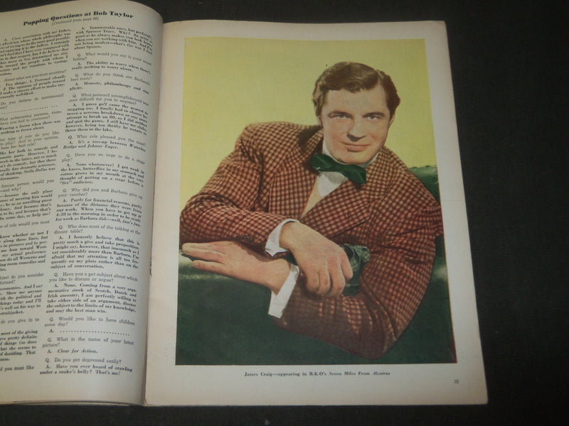 1942 OCTOBER HOLLYWOOD MOVIE MAGAZINE - CLARK GABLE & LANA TURNER COVER - M 298