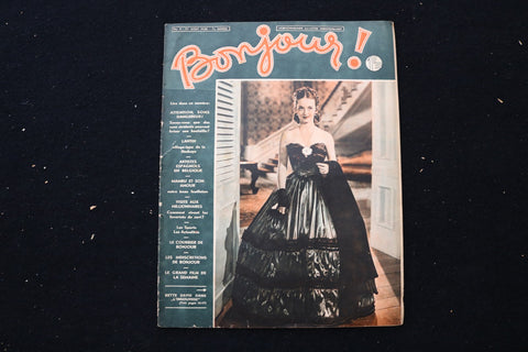 1938 AUGUST BONJOUR MAGAZINE - BETTE DAVIS COVER - E 25011