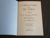 1916 A FREE FURNITURE FUTURE FOR THE WORLD SOFTCOVER BOOK BY ASQUITH - J 7191