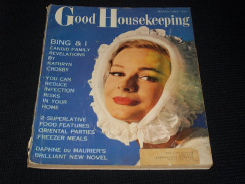1963 MARCH GOOD HOUSEKEEPING MAGAZINE - THE BABUSHKA FRONT COVER - E 3785