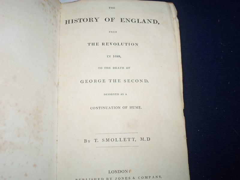 1829 THE HISTORY OF ENGLAND BOOK BY T. SMOLLETT MD - GREAT INFORMATION - KD 2372