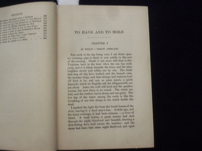 1900 TO HAVE & TO HOLD HARDCOVER BOOK BY MARY JOHNSTON - KD 8445