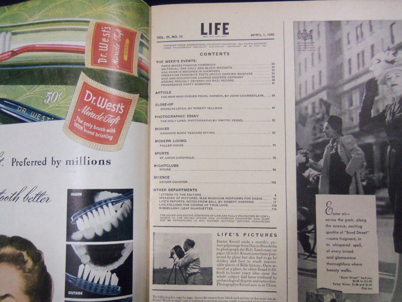 1946 APRIL 1 LIFE MAGAZINE - ST. LOUIS CARDINALS' RED BARRETT - L 490
